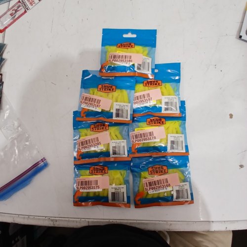 7 (15PK) SHUR STRIKE FISHING GRUBS - 4" - CHARTREUSE - 105 TOTAL (MODEL: SS-MZG4-DB) image 3