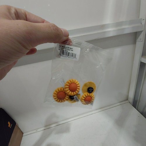 5PK CROCS PUFFY FLOWER SHOE CHARMS - ORANGE image 3