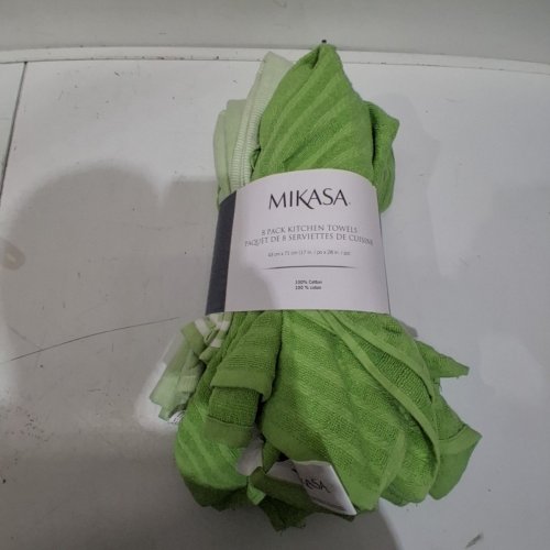 6PK MIKASA KITCHEN TOWELS - GREEN/WHITE/PURPLE FLOWERS (MODEL: 3400550) image 2