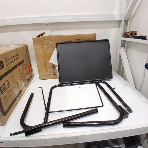 LORYERGO FOLDABLE TV TRAY TABLE WITH CUPHOLDER, 3 TILT AND 6 HEIGHT SETTINGS, FOR SOFA OR BED, 20.4" X 15.5" X 20.8" - 28" - BLACK (MODEL:‎ LETT01B) image 2