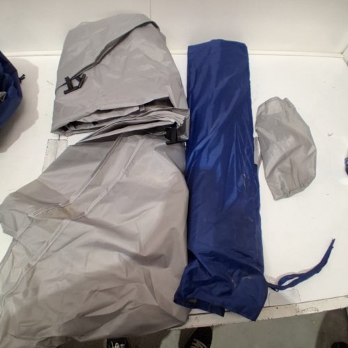 CAMPROS FAMILY DOME TENT 3 ROOMS WITH MESH WINDOWS WATERPROOF - 12 PERSON - 20FT X 9FT - BLUE/GREY (MODEL: CP-200972 image 4