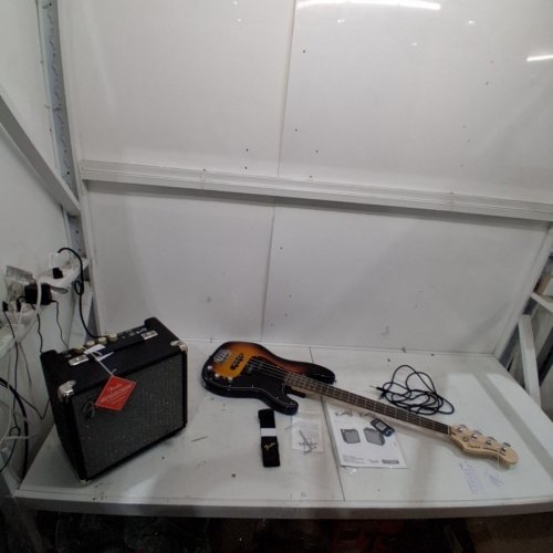 FENDER SQUIER PRECISION BASS GUITAR PACK AFFINITY SERIES WITH RUMBLE - 120V - 15 AMP - BLACK / WOOD image 2