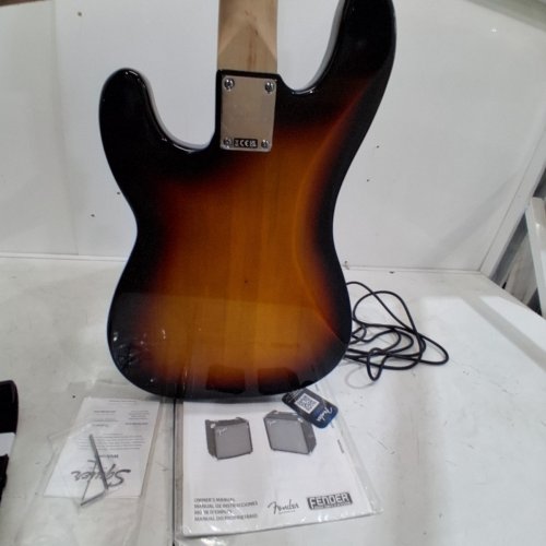 FENDER SQUIER PRECISION BASS GUITAR PACK AFFINITY SERIES WITH RUMBLE - 120V - 15 AMP - BLACK / WOOD image 7