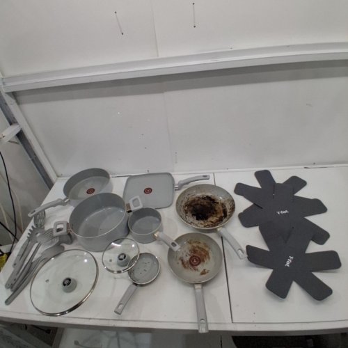 17PC T-FAL REFRESH CERAMIC NONSTICK COOKWARE SET - OVEN SAFE - MOON GREY image 3