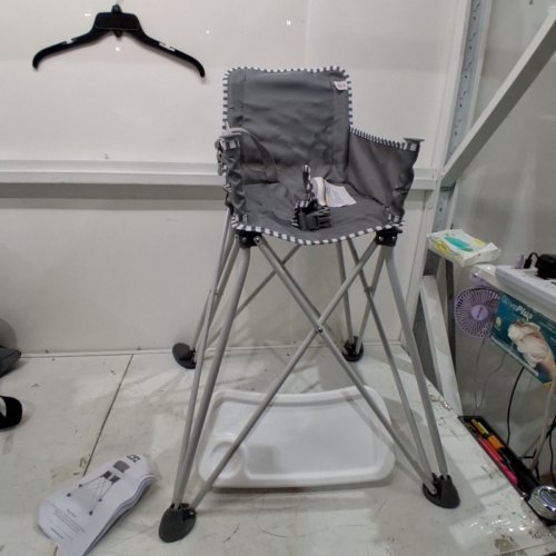 TODDLER BRIGHT STARTS POP 'N DINE PORTABLE INDOOR/OUTDOOR HIGHCHAIR - MAX 45 LBS - GREY (MODEL: 17207) image 2
