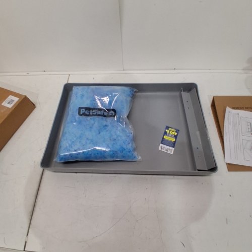 PETSAFE SCOOPFREE REUSABLE CAT LITTER TRAY WITH PREMIUM BLUE NON CLUMPING CRYSTAL CAT LITTER - GREY (MODEL: ZAC60-15710) image 2