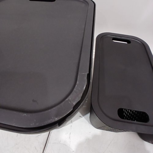 3PC PLASTIC STORAGE BASKET SET - BLACK image 3