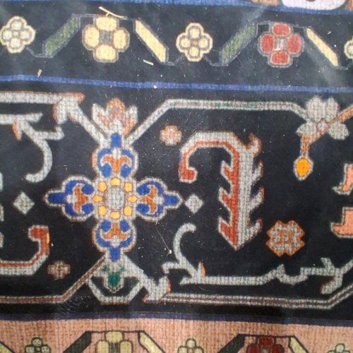 RELEANY WASHABLE NON-SLIP AREA RUG -8FT X 10FT - FLORAL BLACK/TAN image 4