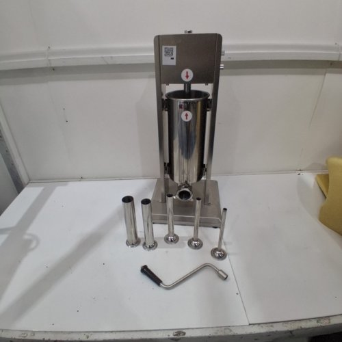 vertical stainless steel SAUSAGE STUFFER - 5L CAPACITY - SILVER (MODEL: VS-5 L) image 2
