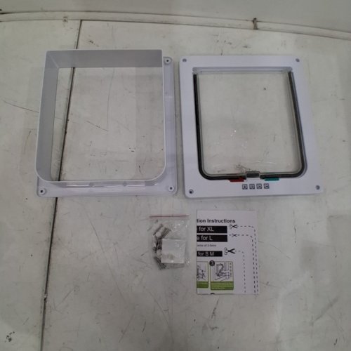 ADHORE PET FLAP SECURITY DOOR WITH TWO WAY LOCK - 8" X 7" - WHITE/CLEAR (MODEL: 3A58N68UNFO2) image 3