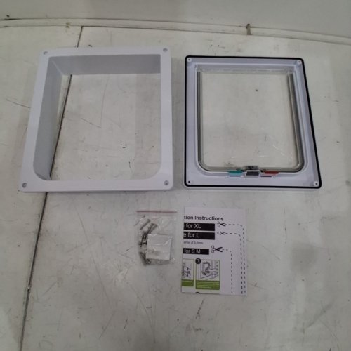 ADHORE PET FLAP SECURITY DOOR WITH TWO WAY LOCK - 8" X 7" - WHITE/CLEAR (MODEL: 3A58N68UNFO2) image 4