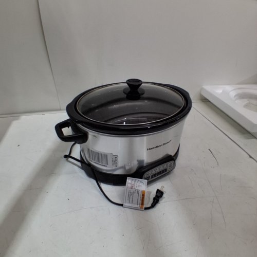 HAMILTON BEACH 6-QUART PROGRAMMABLE OVAL SLOW COOKER - STAINLESS STEEL - (33463) image 3