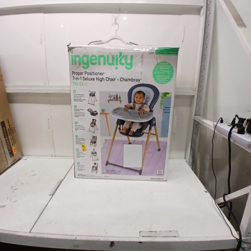 INGENUITY 7-IN-1 PROPER POSITIONER HIGH CHAIR - 0-5Y MONTHS - CHAMBRAY (MODEL: 16869) image 4