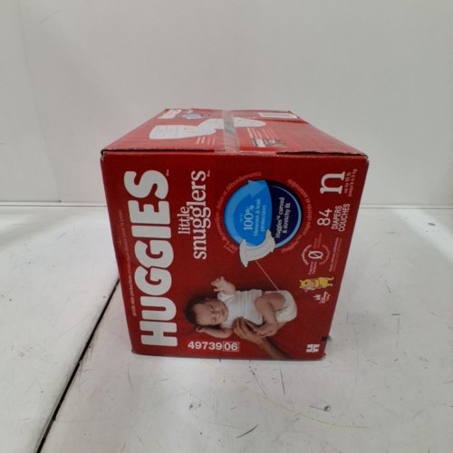 84PK HUGGIES LITTLE SNUGGLERS DIAPERS - SIZE NB image 2