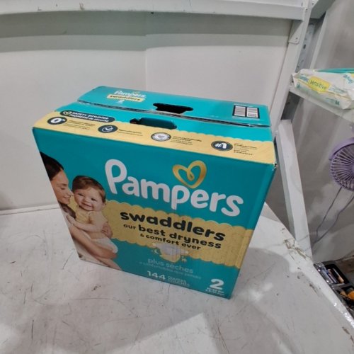 144PK PAMPERS SWADDLERS DISPOSABLE DIAPERS - SIZE 2 (10LBS -22LBS) image 2