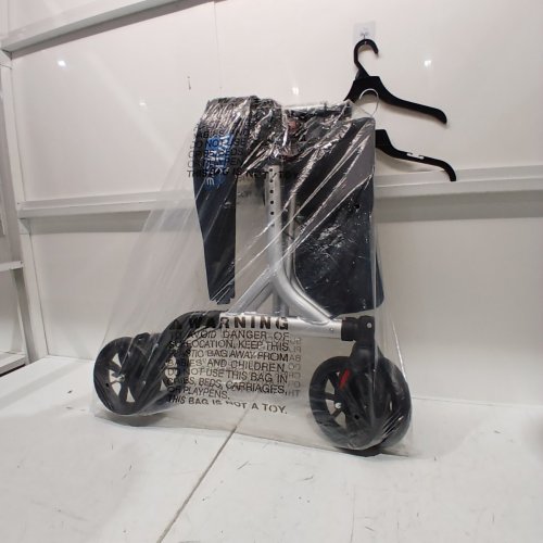 WALK MATE FOLDING LIGHTWEIGHT ROLLATOR WALKER WITH SEAT AND PADDED BACKREST - 300LB CAP - SILVER (MODEL: WM02060) image 4