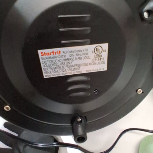 STARFRIT ELECTRIC RICE COOKER - 20 CUP - BLACK (MODEL: 024738) image 3