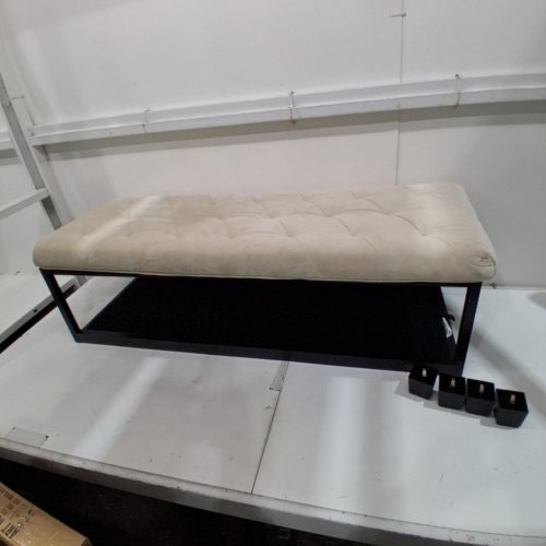 TUFTED UPHOLSTERED BENCH - BEIGE image 2
