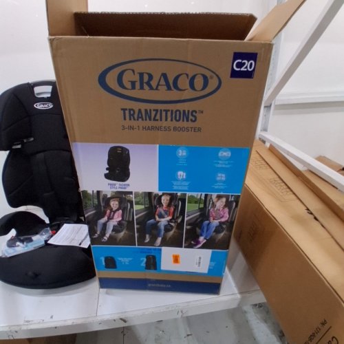 GRACO TRANZITIONS 3-IN-1 HARNESS/HIGHBACK/BACKLESS BOOSTER CAR SEAT - 100LBS MAX/CAP - PROOF/BLACK (MODEL: 2035724) image 5