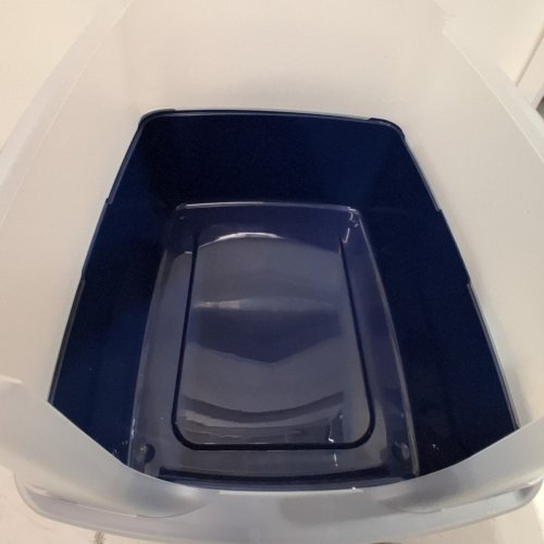 IRIS LARGE HOODED LITTER BOX WITH SCOOP AND GRATE - BLUE image 3