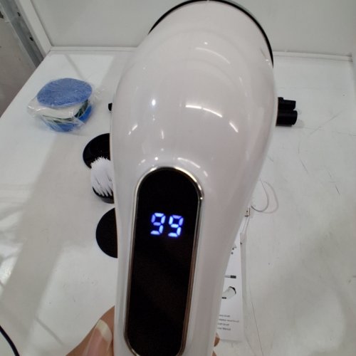 PKBD CORDLESS ELECTRIC SPIN SCRUBBER WITH REPLACEABLE HEADS, DIGITAL DISPLAY AND RETRACTABLE HANDLE - WHITE (MODEL: KS-QJ6) image 2