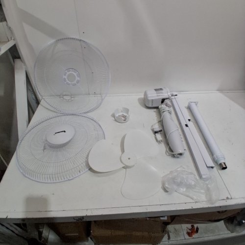 TOOLTECH 3-SPEED OSCILLATING PEDESTAL FAN - 16" - WHITE (MODEL: 100077) image 3