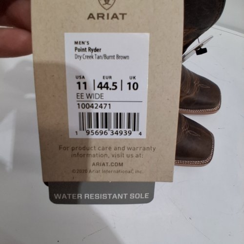 MEN'S ARIAT POINT RYDER WESTERN BOOT - SIZE 11EE WIDE - DRY CREEK TAN (STYLE: 10042471) image 2