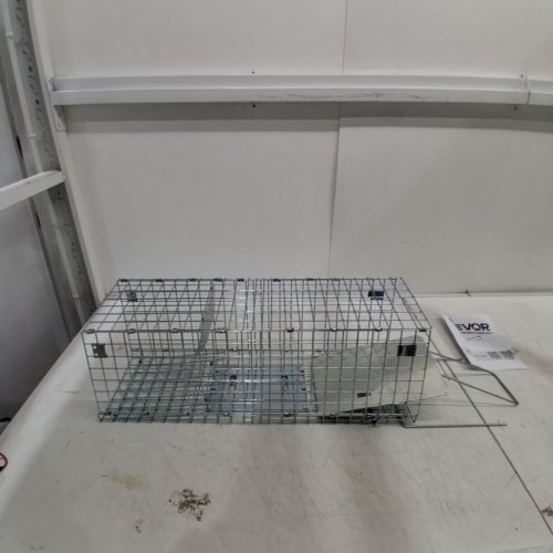 VEVOR HUMANE GALVANIZED IRON ANIMAL TRAP - 24" X 8" X 8" - SILVER (MODEL: LB-18) image 2