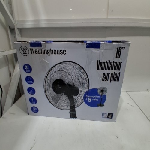 WESTINGHOUSE ADJUSTABLE HEIGHT OSCILLATING PEDESTAL FAN - 16" - BLACK/BLUE (MODEL: WSFSB1601BL) image 5