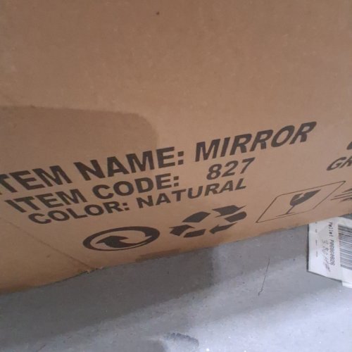 MODERN WALL MIRROR FOR LIVING ROOM / BEDROOM - 39" X 32" - NATURAL (MODEL: 827) image 2