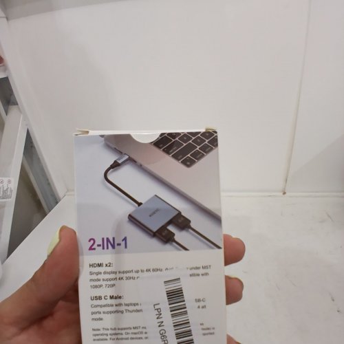 KOZYC 2-IN-1 PREMIUM USB-C HUB HDMI SPLITTER - HDMI X2; 4 K 60HZ - SILVER image 3