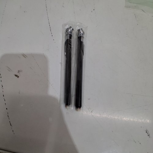 2 PENCIL TIRE PRESSURE GAUGES - 10-50 PSI - BLACK AND SILVER image 2