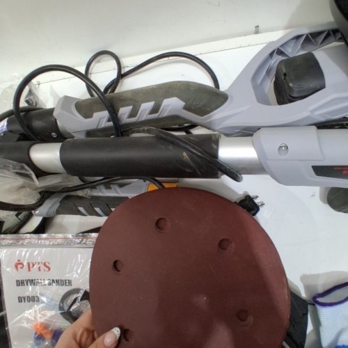 PTS DRYWALL SANDER WITH VACUUM BAG AND ACCESSORIES - 225MM/ 110V-60HZ / 1000-2100R/MIN - GREY/BLACK image 4