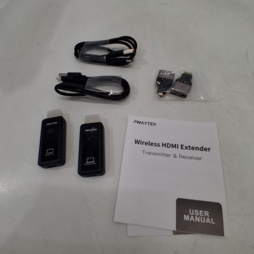 2PC PWAYTEK WIRELESS HDMI EXTENDER TRANSMITTER AND RECEIVER - BLACK image 4