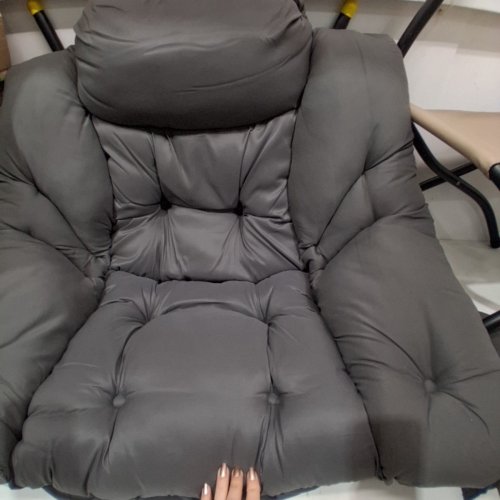 WELNOW LAZY CHAIR WITH OTTOMAN - 28.5" X 37.4" - 400LBS CAPACITY - DARK GREY image 3