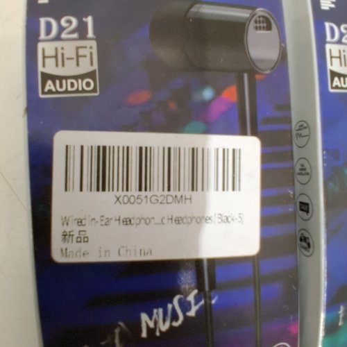 2PK D21 WIRED STEREO EARPHONES WITH MICROPHONE -3.5 MM- BLACK (MODEL: D21) image 2