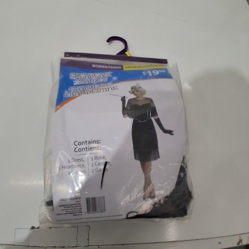 4PC WOMEN'S PARTYHOLICS SPEAKEASY STARLET COSTUME - LARGE (12-14) - BLACK (ITEM: 50041 L) image 2