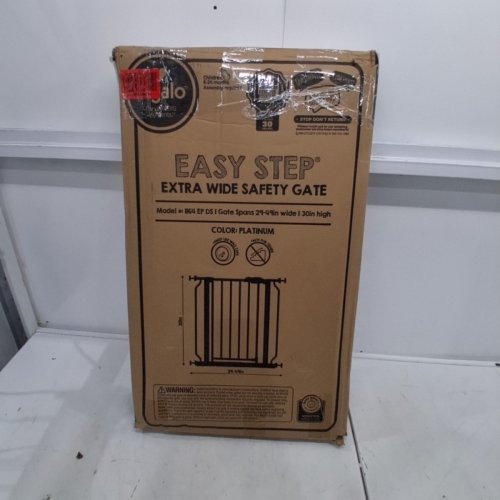 REGALO EASY STEP EXTRA WIDE METAL SAFETY GATE - 29"-49" 30" - PLATINUM GREY (MODEL: 1164EPDS) image 3