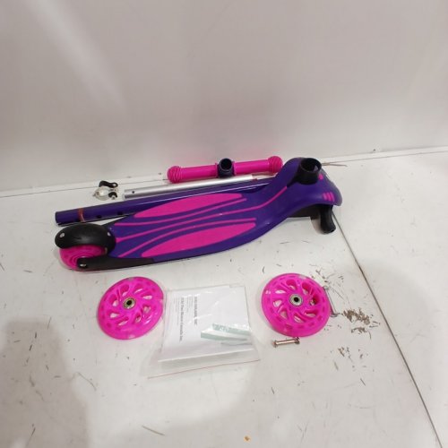 GOTRAX KIDS KICK SCOOTER WITH LED LIGHTED WHEELS AND 3 ADJUSTABLE HEIGHT HANDLEBARS FOR 3+ YREAL OLD KIDS - 100LBS - PURPLE (MODEL: KS1) image 2