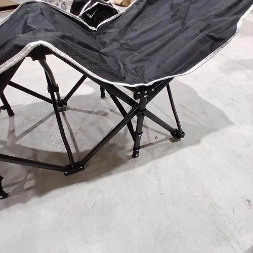 OVERMONT EXTRA WIDE PORTABLE CAMPING COT - 28" X 75" X 14" - BLACK image 3