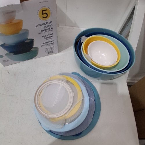 10PC PANDEX MELAMINE BRPA-FREE MIXING BOWL SET WITH LIDS - ASSORTED COLORS (MODEL: 1901780) image 2