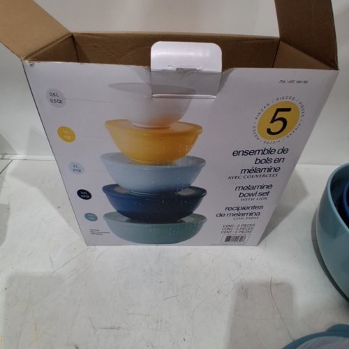 10PC PANDEX MELAMINE BRPA-FREE MIXING BOWL SET WITH LIDS - ASSORTED COLORS (MODEL: 1901780) image 3
