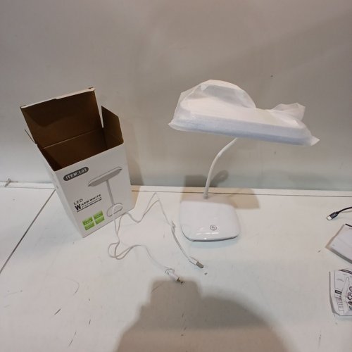 MAYTHANK LED RECHARGEABLE CORDLESS GOOSENECK DESK LAMP - 4200 MAH - WHITE (MODEL: L03) image 3