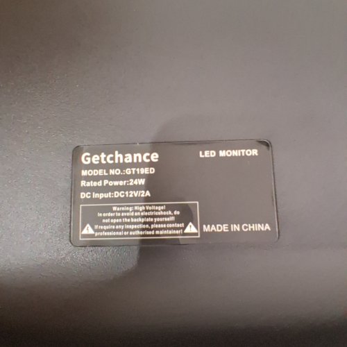 GETCHANCE LED MONITOR - 19" - 75HZ - 24W - 12V - BLACK (MODEL: GT19ED) image 3