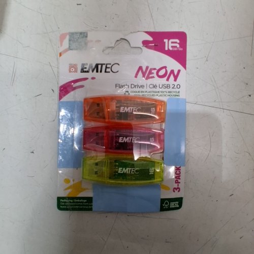 3PK EMTEC NEON USB FLASH DRIVES - 16GB USB EACH - ASSORTED (MODEL: C410) image 4