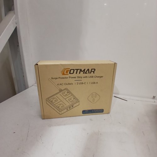 GOTMAR FLAT PLUG POWER BAR WITH USB C - 5FT - WHITE (MODEL: WT-2301-PL) image 2