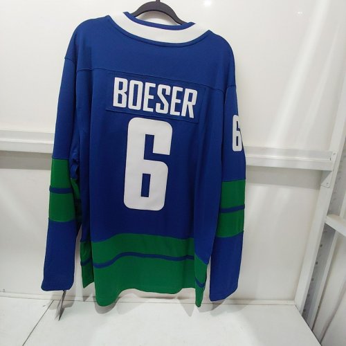 MEN'S FANATICS BREAKAWAY PLAYER VANCOUVER CANUCKS BROCK BOESER #6 HOCKEY JERSEY - EXTRA LARGE - BLUE / GREEN image 4