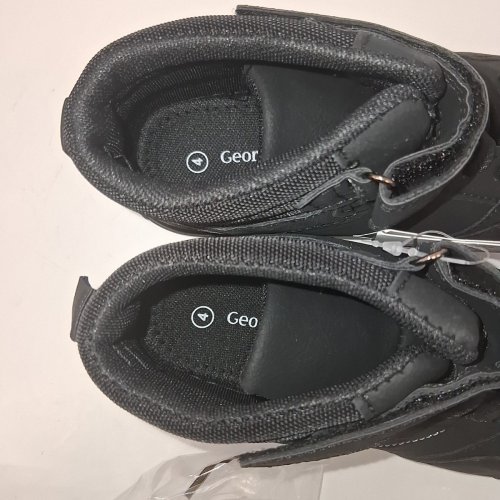BOYS GEORGE HIGH TOP SHOES - SIZE 4 - BLACK image 4