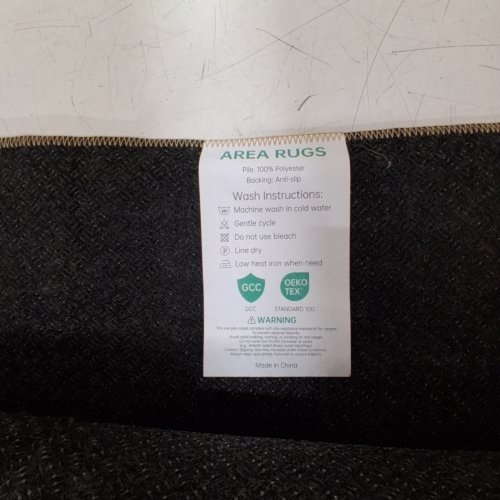VINTAGE WASHABLE NON-SLIP MEDALLION AREA RUG - 10FT X 8FT - BLUE/GRAY/BEIGE image 4