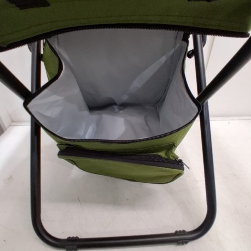 3-IN-1 FOLDING FISHING CHAIR WITH COOLER BAG - 2FT - GREEN image 3